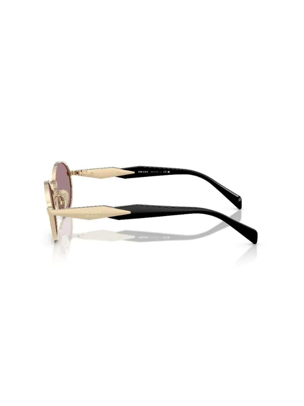 New Prada Women's Sunglasses Gold Round Brown Lens Metal Frame PR 65ZS ZVN20I 55